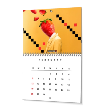 Calendare de perete cu spirală la mijloc